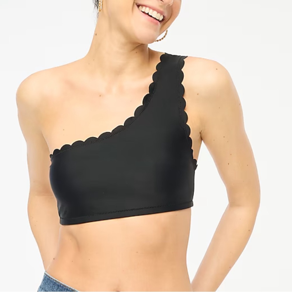 J.Crew Scalloped one-shoulder bikini top Size medium